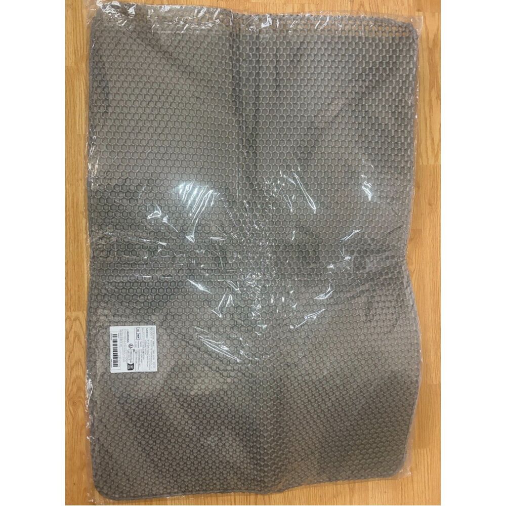 Cat Litter Mat 34x24 Large Double Layer Honeycomb Trapping Waterproof Gray
